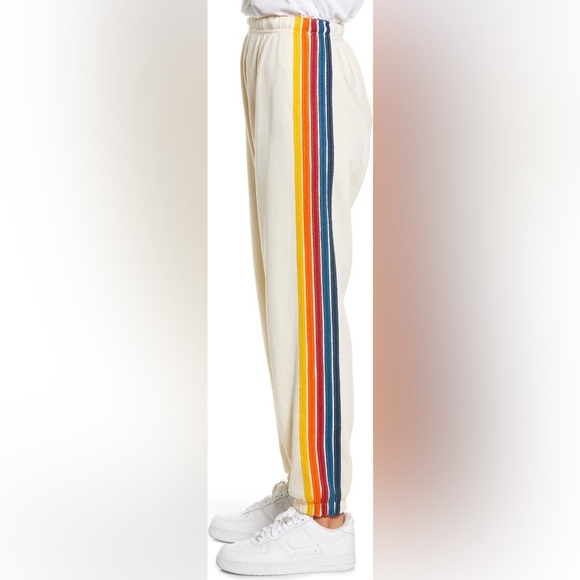 Aviator Nation Cream 5 Stripe Sweatpants - Picture 2 of 6